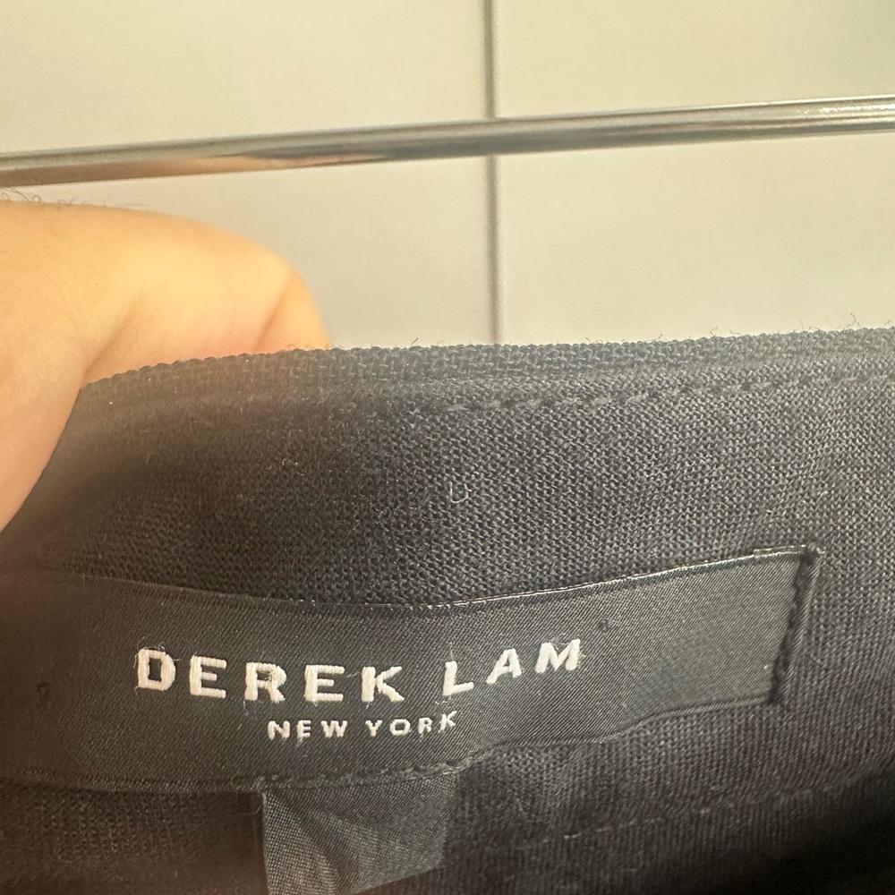 Derek Lam Wool Black and Navy Women's Straight Leg Pants - Picture 6 of 14